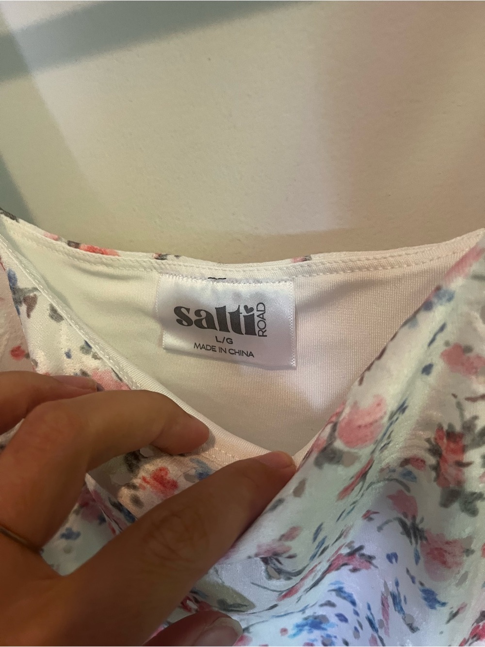Floral Feminine Squareneck Fitted Bodysuit Size L - Picture 2 of 8